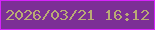 文字の大きさ：1、枠の色：d624fa、背景の色：7c2f96、文字の色：b9ab75 無料ブログパーツのブログ時計