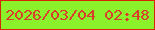文字の大きさ：1、枠の色：d62606、背景の色：8af12a、文字の色：d83e2a 無料ブログパーツのブログ時計