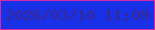 文字の大きさ：2、枠の色：d627a9、背景の色：1831e6、文字の色：3c288d 無料ブログパーツのブログ時計