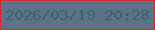 文字の大きさ：4、枠の色：d62b2b、背景の色：5d7288、文字の色：326968 無料ブログパーツのブログ時計