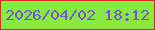 文字の大きさ：5、枠の色：d62b31、背景の色：89e93e、文字の色：7551e4 無料ブログパーツのブログ時計