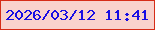 文字の大きさ：2、枠の色：d62c17、背景の色：f9d2cc、文字の色：190ee3 無料ブログパーツのブログ時計