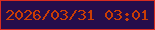 文字の大きさ：1、枠の色：d62c20、背景の色：260d4b、文字の色：ca3d05 無料ブログパーツのブログ時計