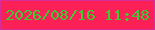 文字の大きさ：5、枠の色：d62d99、背景の色：fb2157、文字の色：3dca33 無料ブログパーツのブログ時計