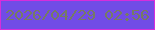文字の大きさ：1、枠の色：d62ddb、背景の色：714ce6、文字の色：767b64 無料ブログパーツのブログ時計