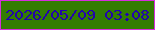 文字の大きさ：5、枠の色：d62dde、背景の色：337d02、文字の色：2204ac 無料ブログパーツのブログ時計