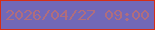 文字の大きさ：3、枠の色：d62e17、背景の色：7268b8、文字の色：b06d7d 無料ブログパーツのブログ時計