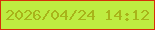 文字の大きさ：4、枠の色：d62f0a、背景の色：beec41、文字の色：a8b41a 無料ブログパーツのブログ時計