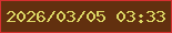 文字の大きさ：2、枠の色：d62f30、背景の色：62300f、文字の色：dcd764 無料ブログパーツのブログ時計