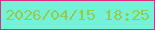 文字の大きさ：1、枠の色：d63084、背景の色：75f1d7、文字の色：95ca4e 無料ブログパーツのブログ時計