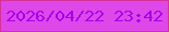 文字の大きさ：3、枠の色：d63298、背景の色：de48e8、文字の色：a302f0 無料ブログパーツのブログ時計