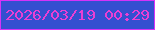 文字の大きさ：1、枠の色：d632f8、背景の色：354fd0、文字の色：ea3fd4 無料ブログパーツのブログ時計