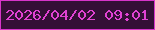 文字の大きさ：5、枠の色：d635c9、背景の色：340f36、文字の色：e142d3 無料ブログパーツのブログ時計