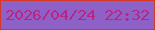 文字の大きさ：5、枠の色：d63826、背景の色：8e61c7、文字の色：b82584 無料ブログパーツのブログ時計