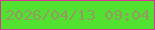 文字の大きさ：4、枠の色：d63891、背景の色：52e131、文字の色：959a62 無料ブログパーツのブログ時計