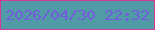 文字の大きさ：5、枠の色：d63997、背景の色：519ba6、文字の色：745adf 無料ブログパーツのブログ時計