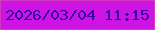 文字の大きさ：4、枠の色：d639c1、背景の色：cd14e5、文字の色：34079f 無料ブログパーツのブログ時計