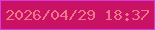 文字の大きさ：1、枠の色：d63ade、背景の色：c91263、文字の色：f17589 無料ブログパーツのブログ時計