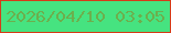 文字の大きさ：1、枠の色：d63b18、背景の色：46e380、文字の色：6caf4d 無料ブログパーツのブログ時計