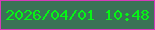 文字の大きさ：1、枠の色：d63bba、背景の色：3a7356、文字の色：06f516 無料ブログパーツのブログ時計
