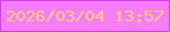 文字の大きさ：2、枠の色：d63cfa、背景の色：f57df7、文字の色：facd7c 無料ブログパーツのブログ時計