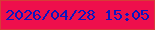 文字の大きさ：4、枠の色：d63d37、背景の色：ee0f4c、文字の色：0e16bf 無料ブログパーツのブログ時計