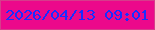 文字の大きさ：2、枠の色：d63d8b、背景の色：ec098b、文字の色：192eff 無料ブログパーツのブログ時計