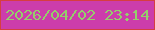 文字の大きさ：4、枠の色：d63e41、背景の色：cc3dab、文字の色：94ce6b 無料ブログパーツのブログ時計