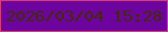 文字の大きさ：5、枠の色：d63e75、背景の色：6e04a0、文字の色：402c00 無料ブログパーツのブログ時計