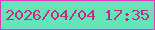 文字の大きさ：3、枠の色：d640c3、背景の色：64e4b9、文字の色：ca2c85 無料ブログパーツのブログ時計