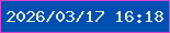 文字の大きさ：4、枠の色：d642d0、背景の色：014fb0、文字の色：e1f1c9 無料ブログパーツのブログ時計