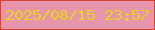 文字の大きさ：5、枠の色：d64433、背景の色：e894aa、文字の色：e6d615 無料ブログパーツのブログ時計