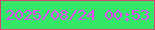 文字の大きさ：4、枠の色：d64474、背景の色：36e667、文字の色：e648fe 無料ブログパーツのブログ時計