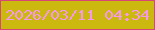文字の大きさ：5、枠の色：d64677、背景の色：ccb910、文字の色：f398ed 無料ブログパーツのブログ時計