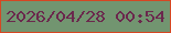 文字の大きさ：3、枠の色：d64723、背景の色：729570、文字の色：6b284d 無料ブログパーツのブログ時計