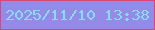 文字の大きさ：3、枠の色：d6477a、背景の色：938be7、文字の色：86ddf5 無料ブログパーツのブログ時計