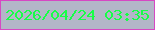 文字の大きさ：4、枠の色：d648c3、背景の色：b3b6c8、文字の色：17ff47 無料ブログパーツのブログ時計