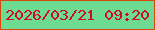 文字の大きさ：1、枠の色：d6490b、背景の色：6ddb91、文字の色：cf0c26 無料ブログパーツのブログ時計