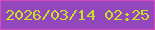 文字の大きさ：1、枠の色：d64abe、背景の色：9247bc、文字の色：c9df28 無料ブログパーツのブログ時計