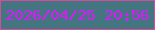 文字の大きさ：2、枠の色：d64c9a、背景の色：437680、文字の色：e115ff 無料ブログパーツのブログ時計