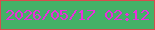 文字の大きさ：4、枠の色：d64d4d、背景の色：44b167、文字の色：e82fdb 無料ブログパーツのブログ時計