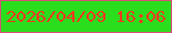 文字の大きさ：1、枠の色：d64f77、背景の色：2ade1d、文字の色：f73720 無料ブログパーツのブログ時計