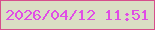 文字の大きさ：3、枠の色：d64f8c、背景の色：dadec4、文字の色：e04de5 無料ブログパーツのブログ時計