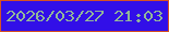 文字の大きさ：4、枠の色：d65223、背景の色：320fe8、文字の色：92b798 無料ブログパーツのブログ時計