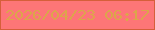 文字の大きさ：1、枠の色：d65f3a、背景の色：fd7677、文字の色：dca54b 無料ブログパーツのブログ時計