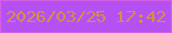 文字の大きさ：2、枠の色：d65fe5、背景の色：b551f3、文字の色：d4923d 無料ブログパーツのブログ時計
