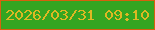 文字の大きさ：1、枠の色：d6600e、背景の色：34a521、文字の色：ddb823 無料ブログパーツのブログ時計