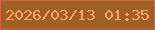 文字の大きさ：5、枠の色：d6604e、背景の色：9e6023、文字の色：ffa26b 無料ブログパーツのブログ時計