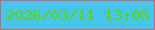 文字の大きさ：5、枠の色：d66070、背景の色：46c6ec、文字の色：62d500 無料ブログパーツのブログ時計