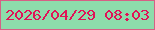 文字の大きさ：3、枠の色：d66085、背景の色：8ddcab、文字の色：e01257 無料ブログパーツのブログ時計